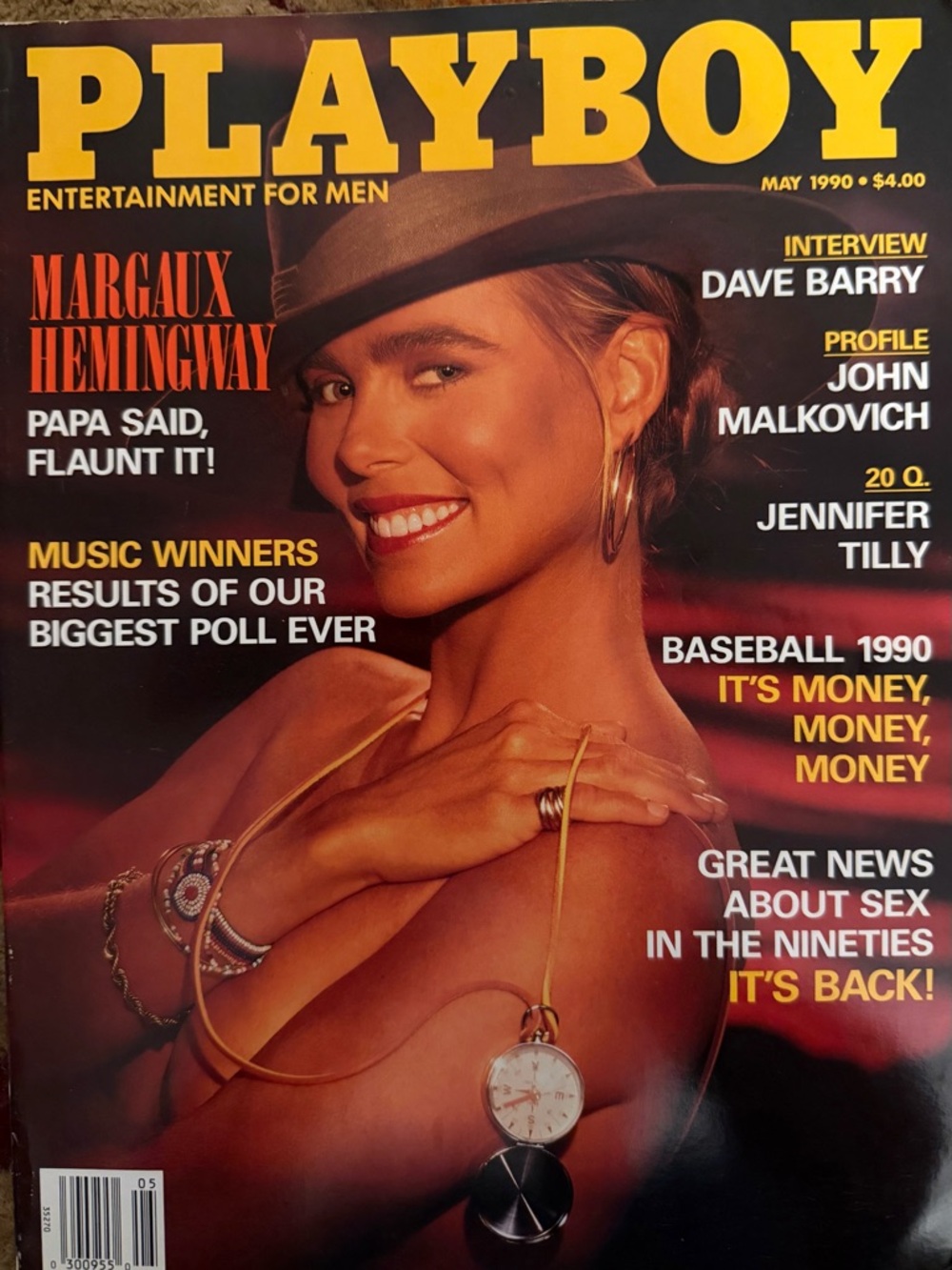 Playboy May 1990 Margaux Hemingway Cover Illustrated Music Baseball Sex